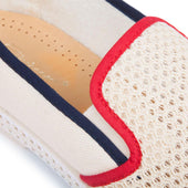 Classic Match Ecru Biais Marine Rouge