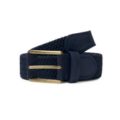 Ceinture tressée avec détails en cuir et boucle dorée