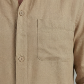 Chemise à manches longues en lin avec poche
