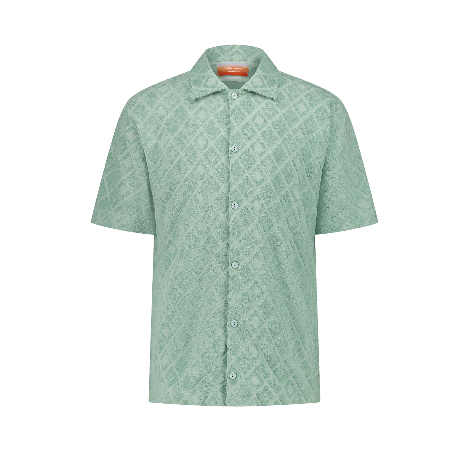 Chemise à manches courtes en éponge jacquard fantaisie