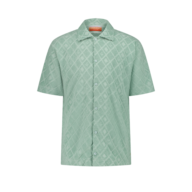 Chemise à manches courtes en éponge jacquard fantaisie