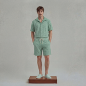 Short droit en éponge Jacquard fantaisie avec cordon de serrage