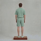Short droit en éponge Jacquard fantaisie avec cordon de serrage