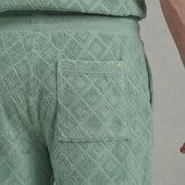 Short droit en éponge Jacquard fantaisie avec cordon de serrage