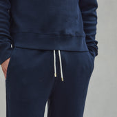 Pantalon Maille Interlock Marine