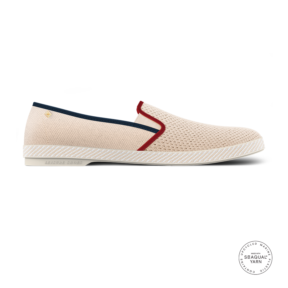 Classic Match Ecru Biais Marine Rouge