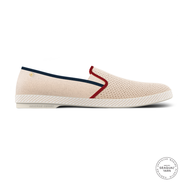 Classic Match Ecru Biais Marine Rouge