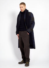 Rob Long Shawl Collar Coat Patchwork
