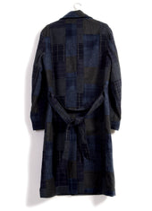 Rob Long Shawl Collar Coat Patchwork