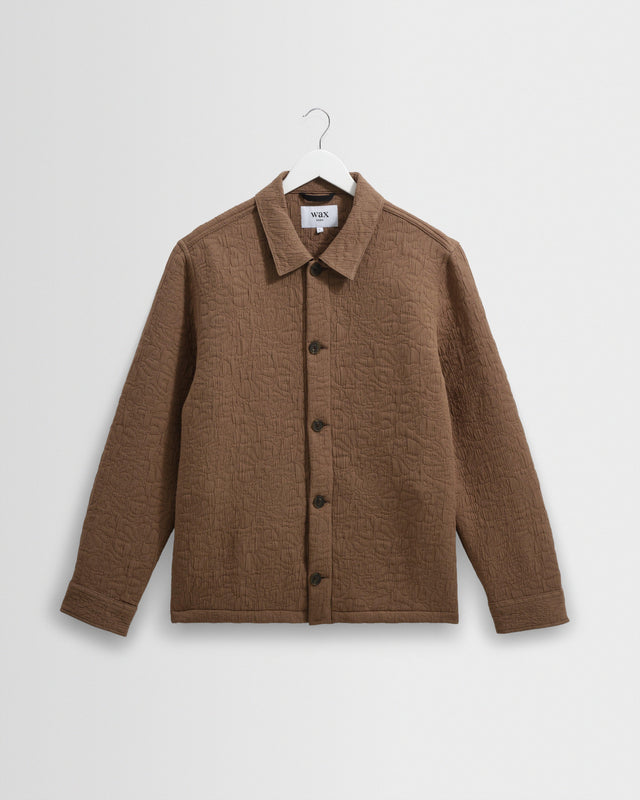 Rockley - Brown Floral Quilted Cotton Overshirt