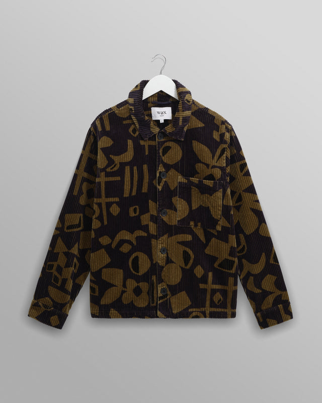 Rockley - Navy And Khaki Shapes Jumbo Corduroy Overshirt