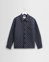 Rockley - Navy Geometric Jacquard Overshirt