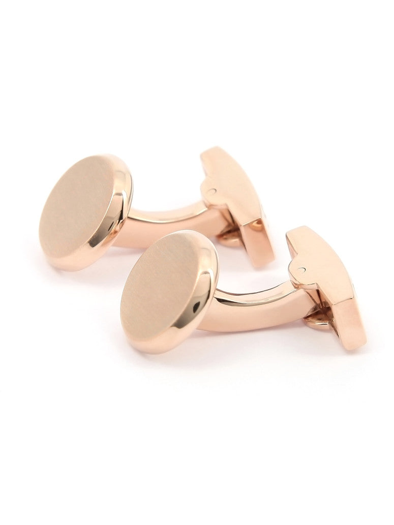 Round Cufflinks In Brushed Rosegold Montevideo