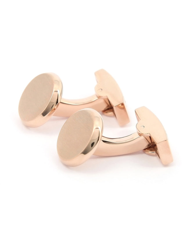 Round cufflinks in brushed rosegold Montevideo