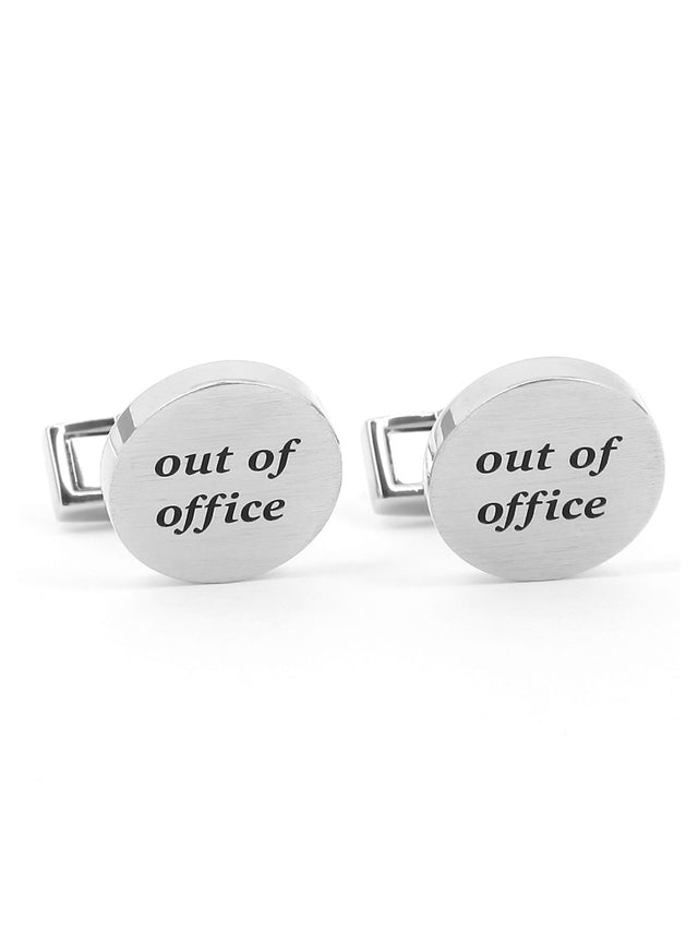 Round cufflinks out of office