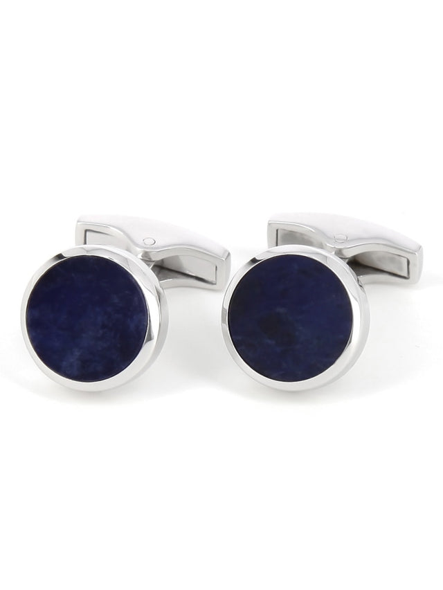 Round, sodalite sterling silver cufflinks Saint-Honoré