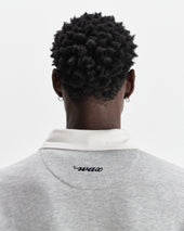 Rowhill Marl Stripe Panelled Loopback Rugby Shirt