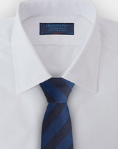 Block Stripe Wool Silk Blend Tie