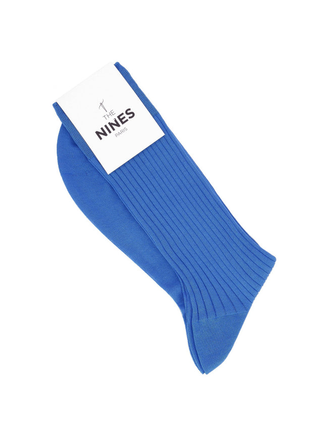 Royal blue cotton lisle socks