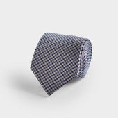 Royal Blue Houndstooth Silk Tie