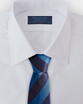 Navy Block Stripe Silk Tie
