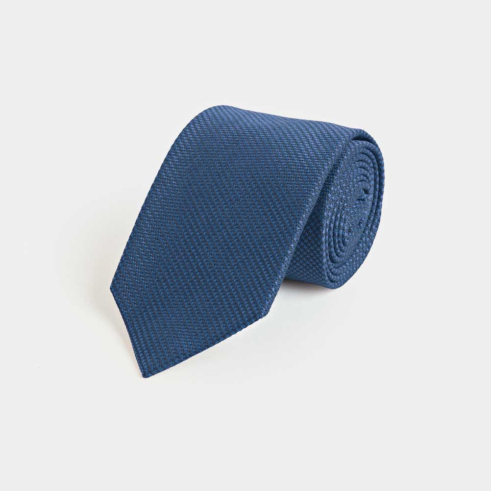 Small Houndstooth Wool Silk Blend Tie