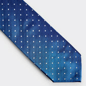 White Spot Herringbone Silk Tie