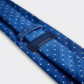White Spot Herringbone Silk Tie