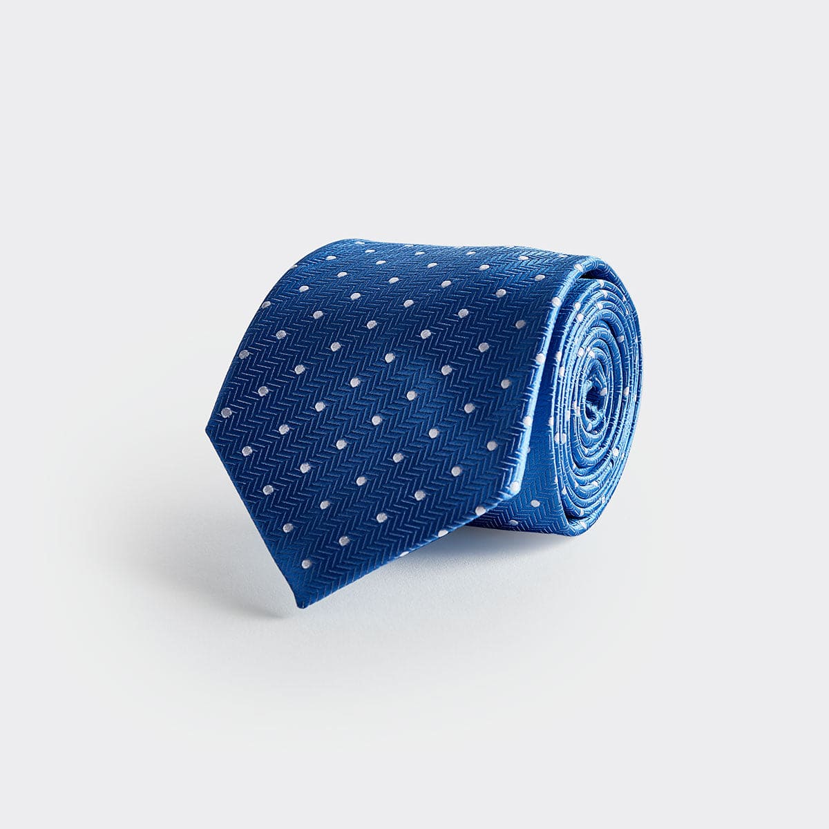 White Spot Herringbone Silk Tie