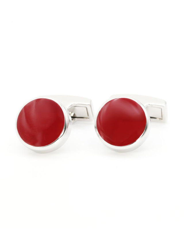 Ruby red round cufflinks Montreux II
