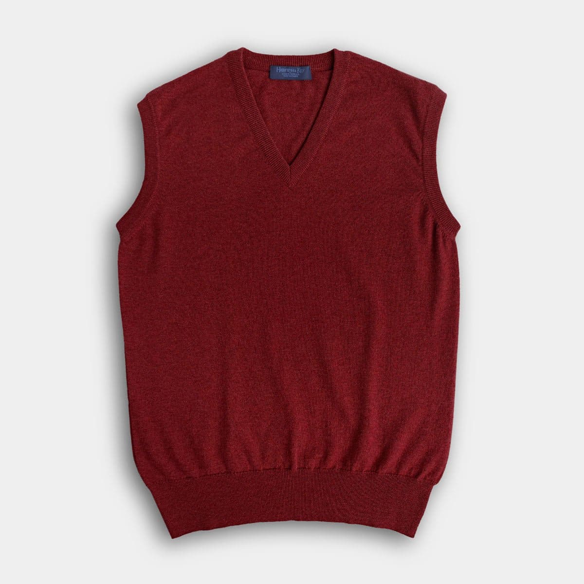 Russet Red V Neck Cashmere Slipover