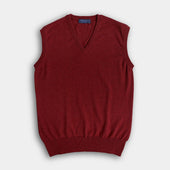 Russet Red V-Neck Cashmere Slipover