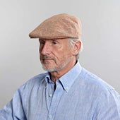 Herringbone Silk Flat Cap