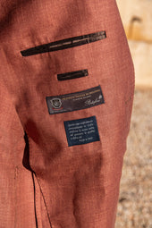 Rusty Wool Linen And Silk Jacket Made In Italy