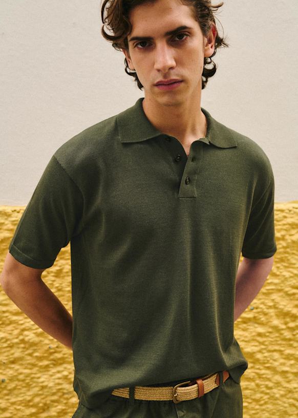 Andrea Knit Polo - Olive Green