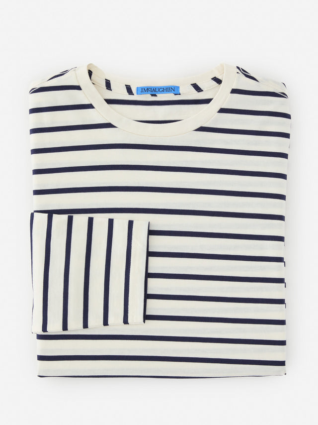 Off White/Navy Weston Ryan Tee | Men's Knits \u0026 Polos | J.McLaughlin