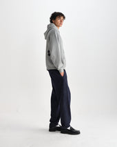 Rydal Grey Doodle Embroidered Loopback Cotton Hoodie