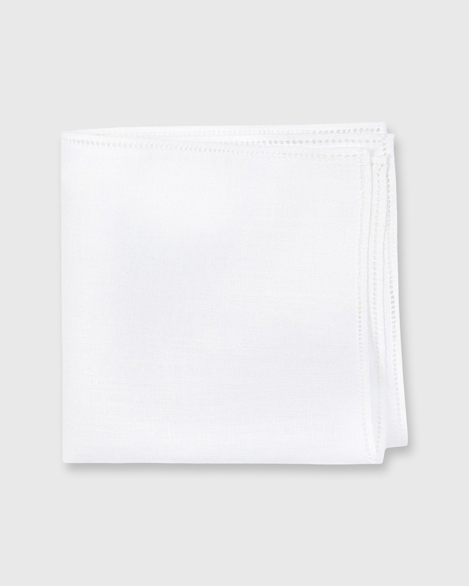 Hem Stitched Pocket Square In Linen