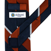 Japanese Repp Stripe Silk Tie Rust
