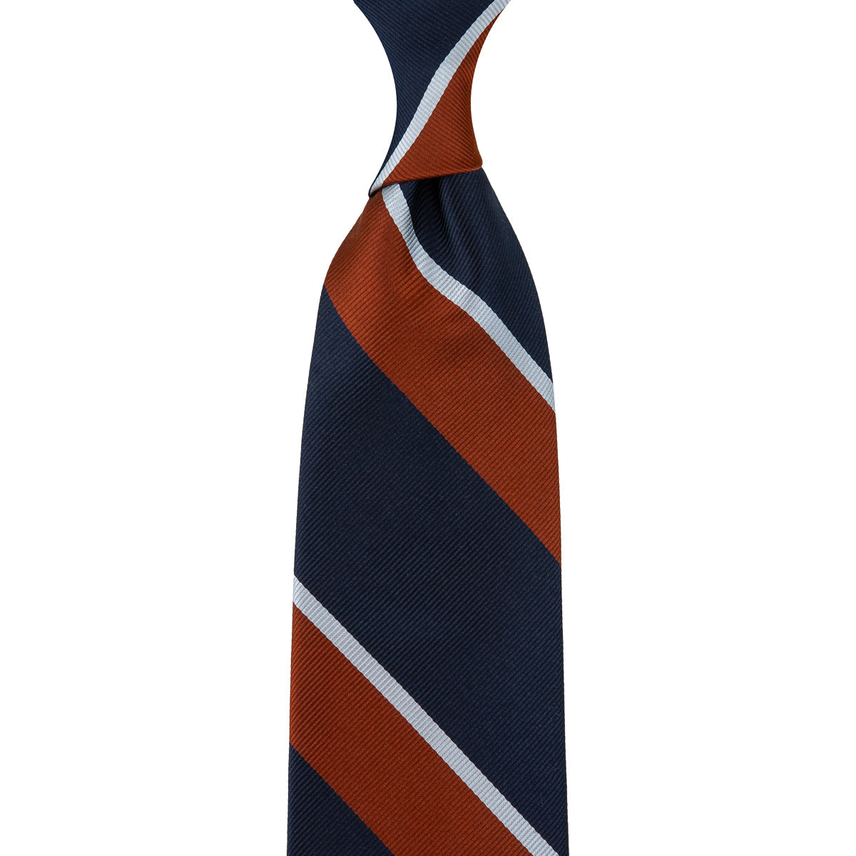 Japanese Repp Stripe Silk Tie Rust