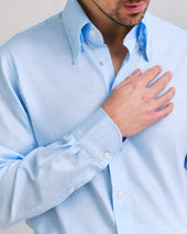 Melange Hidden Button Down Collar Shirt