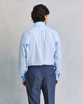 Melange Hidden Button Down Collar Shirt