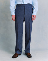 Linen Blend Denim Classic Trousers
