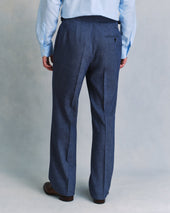 Linen Blend Denim Classic Trousers