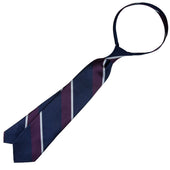 Japanese Repp Stripe Silk Tie Eggplant
