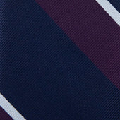 Japanese Repp Stripe Silk Tie Eggplant