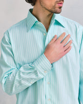 Green Butchers Stripe Shirt