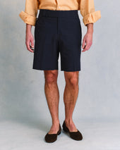 Dark Navy Seersucker Shorts