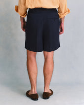 Dark Navy Seersucker Shorts