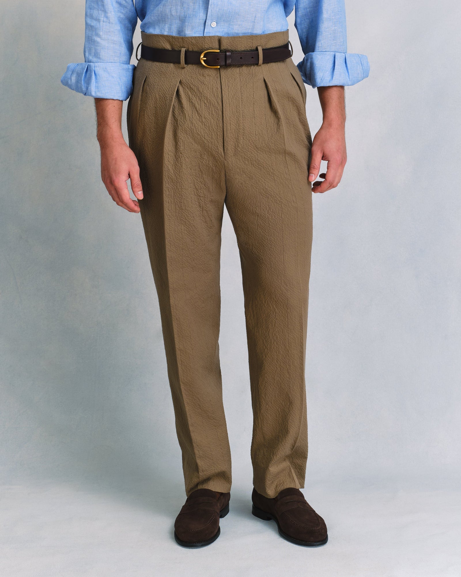 Putty Seersucker Hollywood Trousers